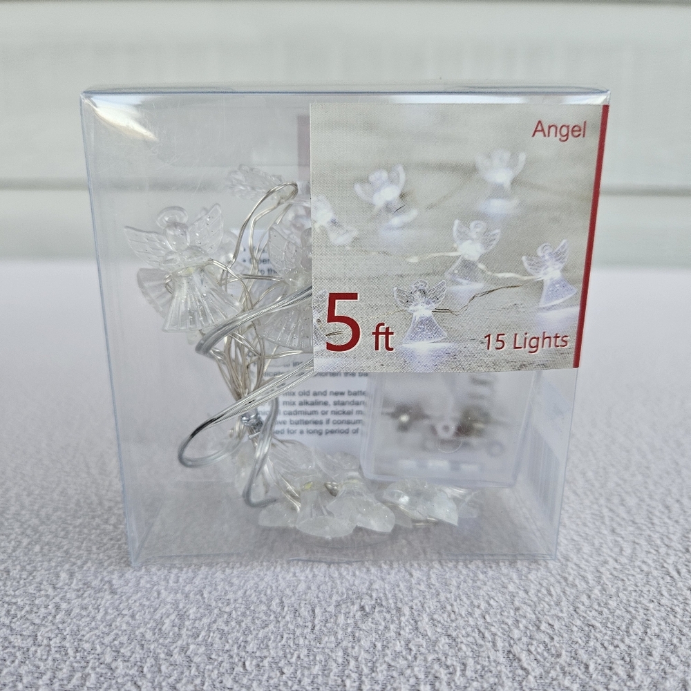 St Nicholas Square Shimmer String Lights Angel Small 5ft Battery Miniature